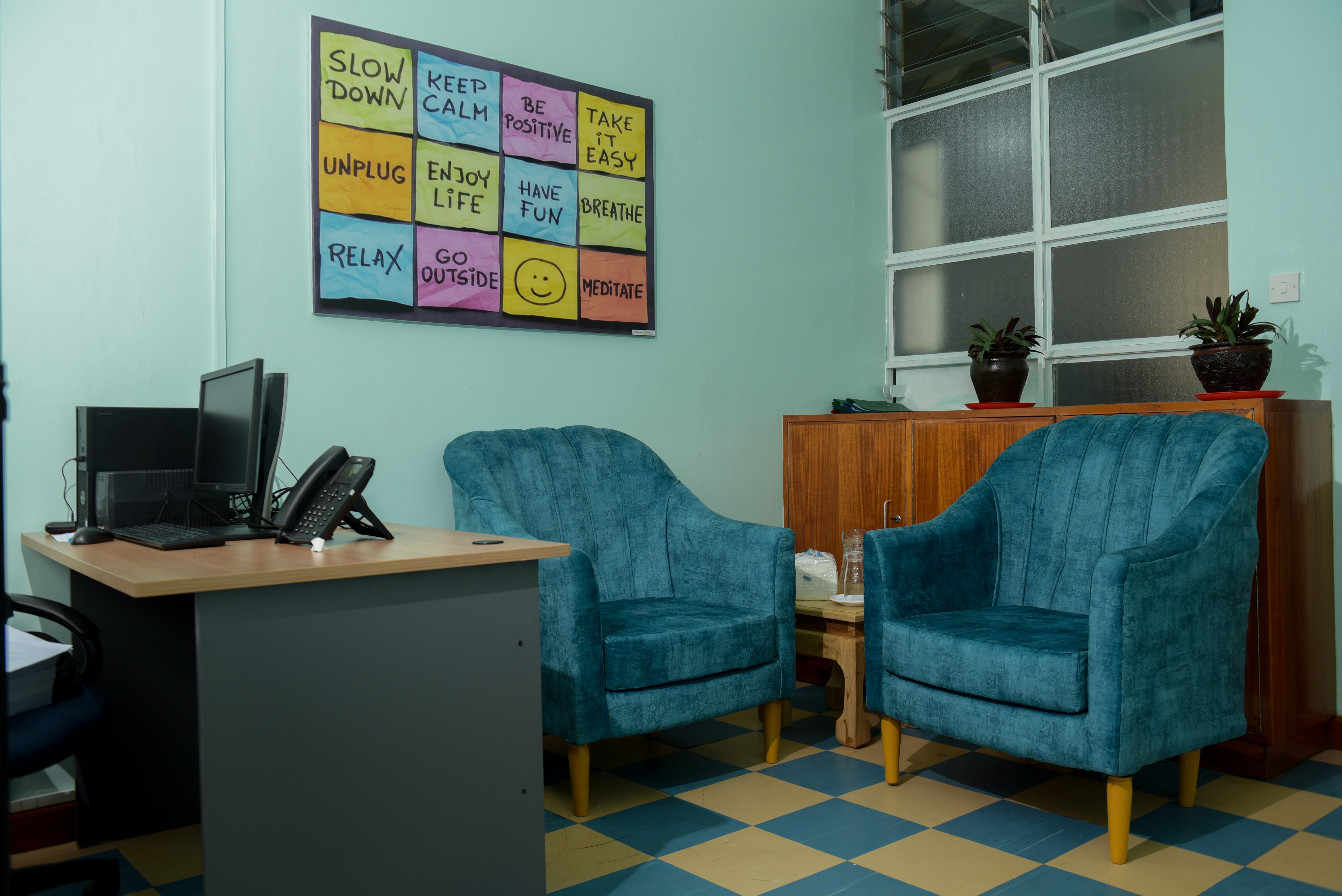 Comfortable and calm living spaces designed for peer reflection and relaxation